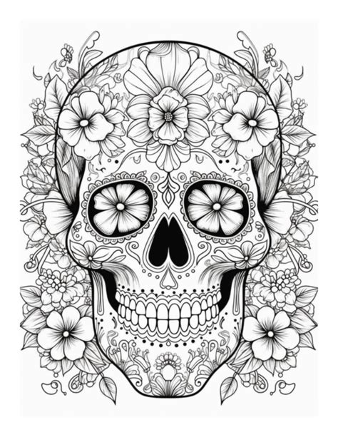 Free Printable Sugar Skull Symphony Sugar Skull Coloring Page For