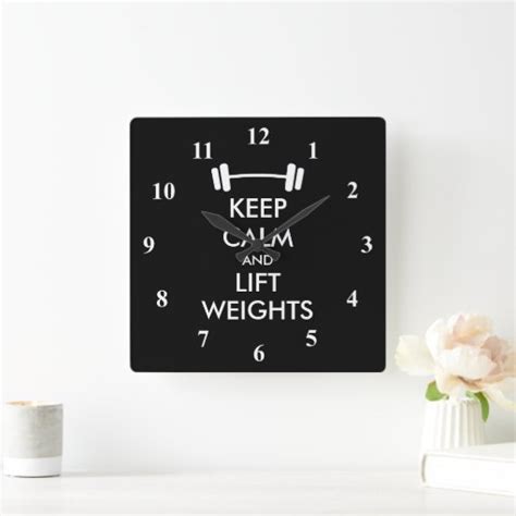 Keep Calm Weightlifting Wall Clock For Fitness Gym Zazzle