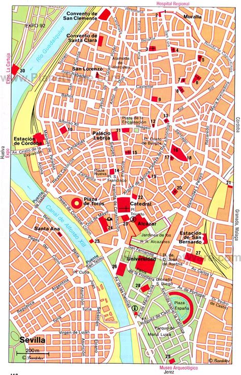 Sevilla Mapa Ciudad Sevilla Centro De La Ciudad De Mapa Mapa De