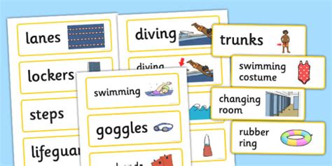 Swimming Pool Word Cards Teacher Made