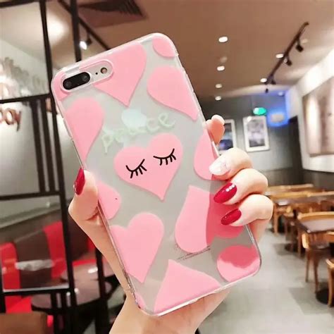 Viviaug Case For Iphone 6 6s 7 8 Plus X Beauty Girly Flower Pink Heart Soft Silicone Back Cover