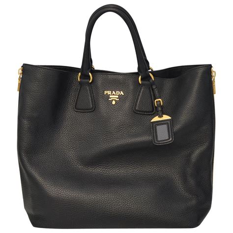 Black leather handbag PRADA Black | Black leather handbags, Black leather bags, Black leather