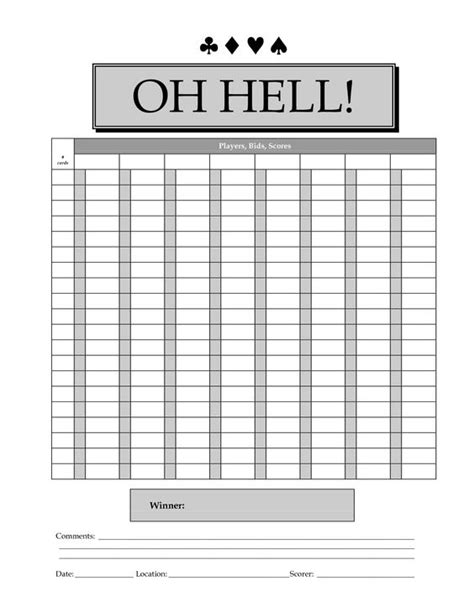 Check spelling or type a new query. Oh Hell Score Sheet | scope of work template | Stuff to Buy | Pinterest | Scores and Templates