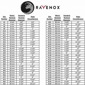 Rope Cordage Size Chart Measuring Ropes By Diameter Ravenox