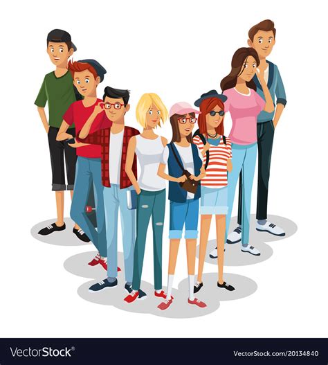 Young People Cartoons Royalty Free Vector Image