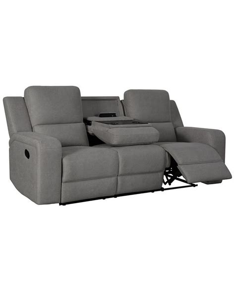 Abbyson Living Maggie 90 Fabric With Console Manual Reclining Sofa