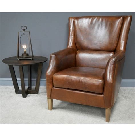 This leather chair and a half in splendor chestnut will transform your home like you never imagined. Cognac Leather Reading Chair | Brown Leather Arm Chair ...
