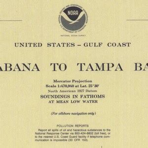 Habana To Tampa Bay Nautical Map Florida Reprint Etsy