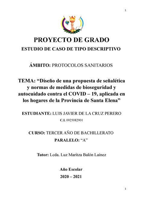Proyecto DE Grado Estudio DE CASO Ensayo Descriptivo Original
