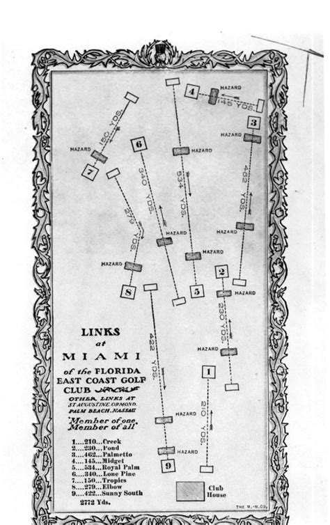 Florida Memory Map Showing Golf Course Layout Miami