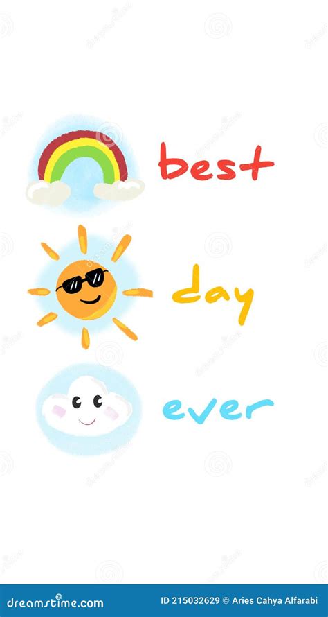 Best Day Ever Quotes Happy Wallpaper Background Stock Illustration