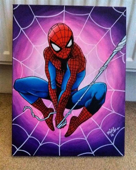 Spidey Canvas 😍😍 Spiderman Girly Art Acrylic Painting Paint