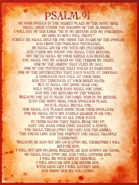 Psalm 91 Poster Printable Pdf T Download Psalm 91 Prayer Card
