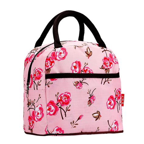 Abdb Pink Style Polyester Lunch Bag Lunch Box Package Shop Tote Bag Purse For Women Girls In