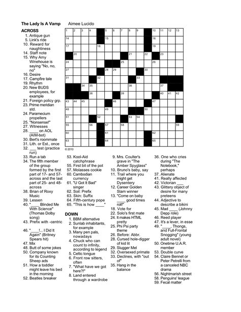Universal Crossword Puzzle For Today Printable James Crossword Puzzles