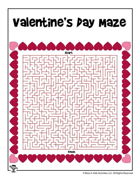 Valentine Maze Printable Printable Word Searches
