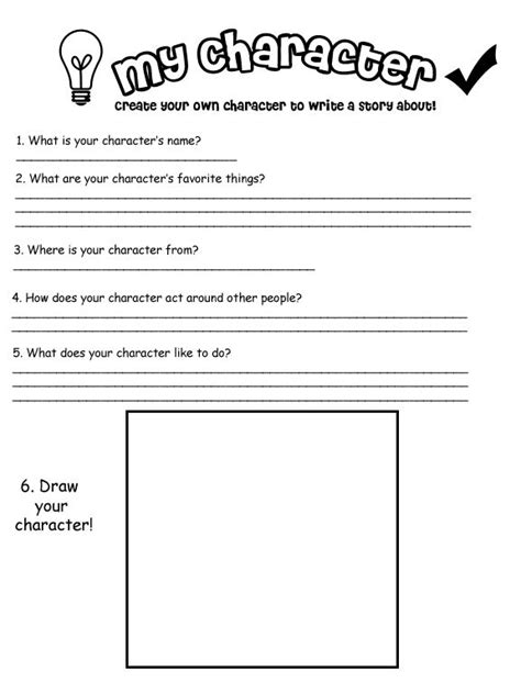 Character Development Worksheets Character Worksheet Destination
