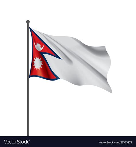 Nepal Flag On A White Royalty Free Vector Image