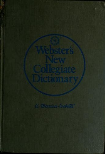 Websters New Collegiate Dictionary By Anthony Carson Open Library