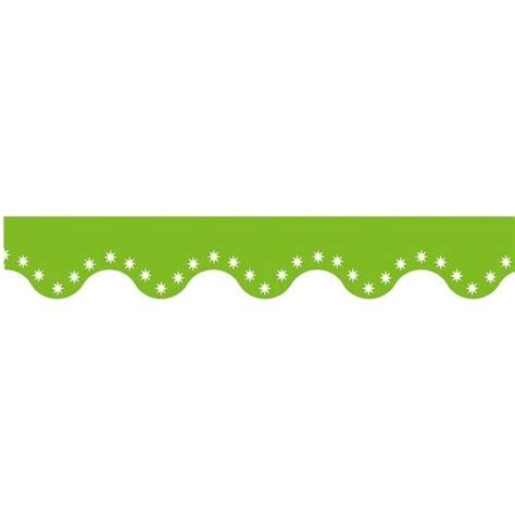 Australian Teaching Aids Green Card Border With Scalloped Edge For