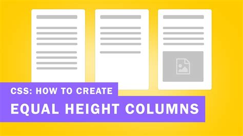 How To Create A CSS Equal Height Columns Create Div Columns With The