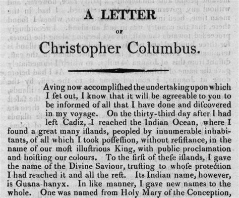 Christopher Columbus Letter On The First Voyage Freeessaysample