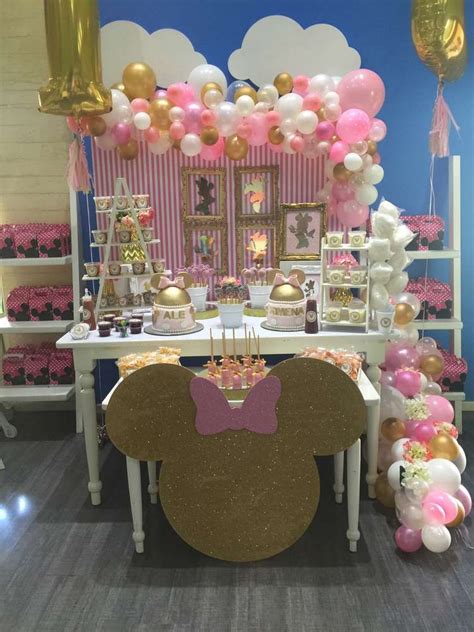 Minnie mouse party decorations pink and gold. Minnie Mouse Pink and Gold Birthday Party Ideas | Photo 1 ...