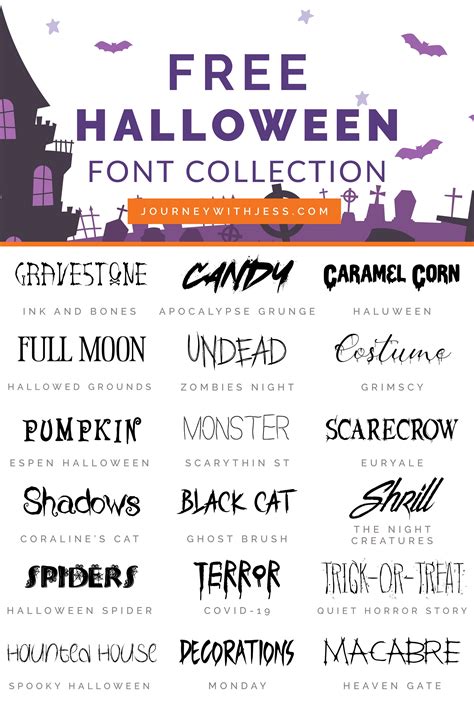 Free Font Collection Spooky Halloween — Journey With Jess