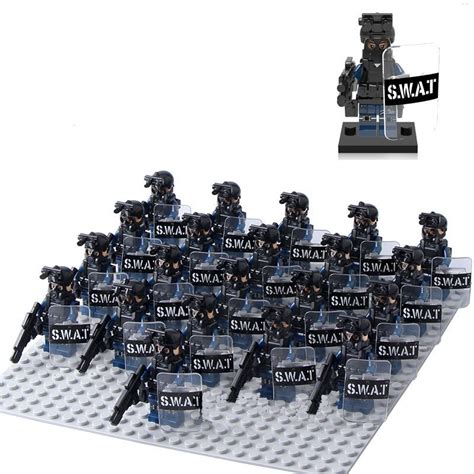 21pcs Swat Police Minifigures Lego Compatible Military Swat Set
