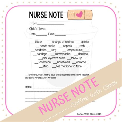 A Nurse Note With The Words Nurse Notes Written In Pink And White On
