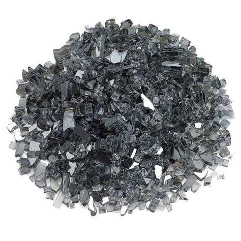 American Fire Glass 1 4 Inch Premium Fire Glass 10 Pounds Grey Reflective
