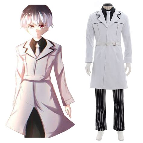 Cosplaydiy Tokyo Ghoul Season 3 Ken Kaneki White Cosplay Costume Mens