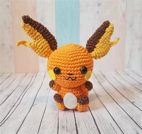 Toys Stuffed Animals And Plushies Raichu Crocheted Pokemon Amigurumi