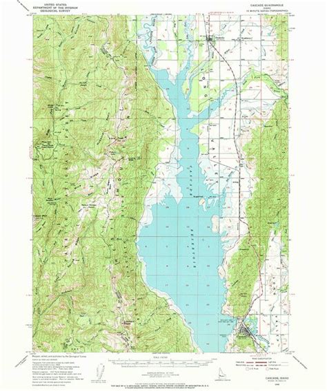 1954 Topo Map Of Cascade Idaho Quadrangle Etsy