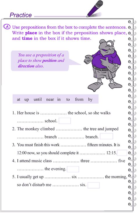 Preposityions Grade 4 Practice With Prepositions Prepositional