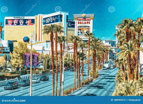 Las Vegas Nevada Main Street Of Las Vegas Is The Strip Editorial
