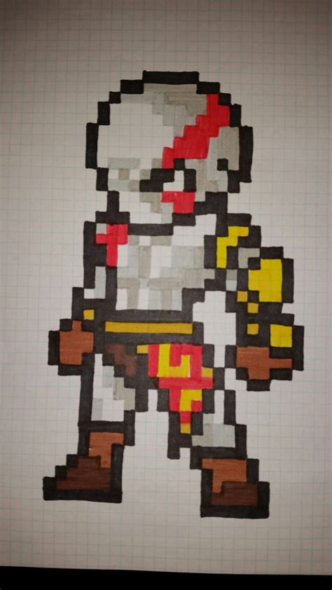Kratos Pixel Art Dibujos En Cuadricula Dibujos Pixelados Arte Pixel