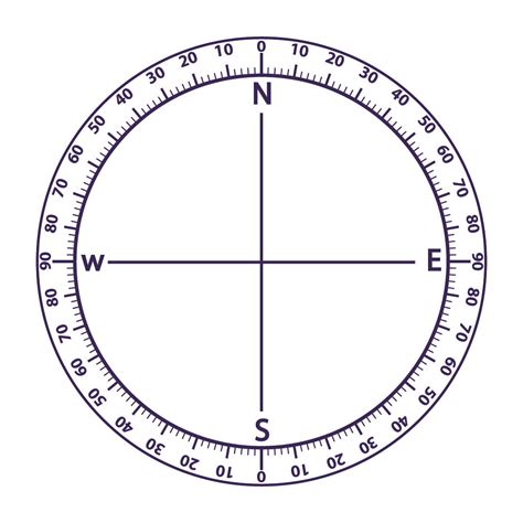 7 Best Images Of Printable Compass Template Printable 360 Degree
