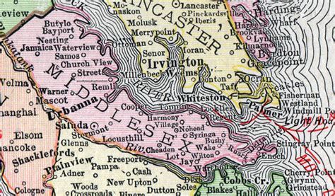 Middlesex County Virginia Map 1911 Rand Mcnally Urbanna Deltaville Saluda