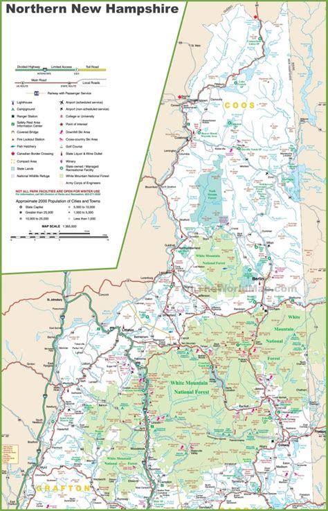 Printable Road Map Of New Hampshire Free Printable Maps