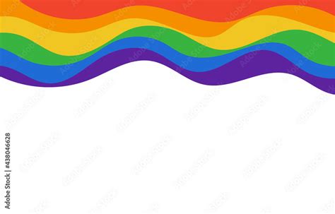 gay pride month lgbt rainbow flat wave flag flutter of lesbian bisexual colorful border frame