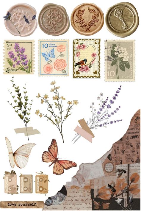 Vintage Aesthetic Sticker Made By D L Sticker Art Journal Stickers