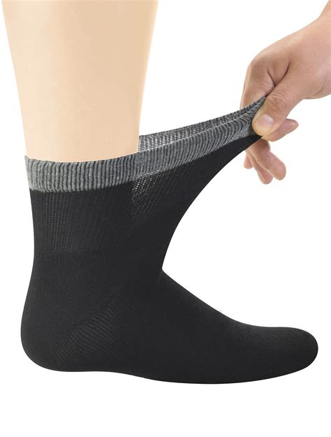 Yomandamor Mens Bamboo Diabetic Ankle Socks With Seamless Toe And Non