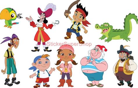 9 Characters Jake The Never Land Pirates Disney Decal Removable Wall