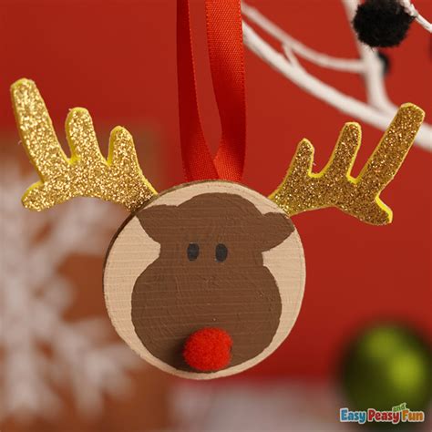 Reindeer Wooden Slice Ornaments Mobitool