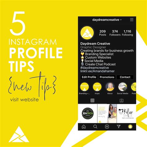 5 Tips To Improve Your Instagram Profile Daydream Creative