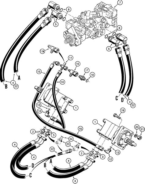 Qanda Case 1835c Skid Steer Parts Hydraulic Schematic And Engine Details
