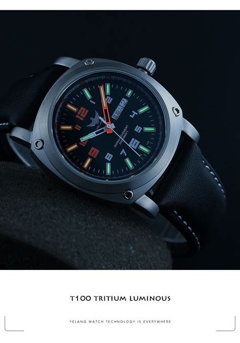 tritium watch men mens military titanium automatic watches yelang sport luxury waterproof