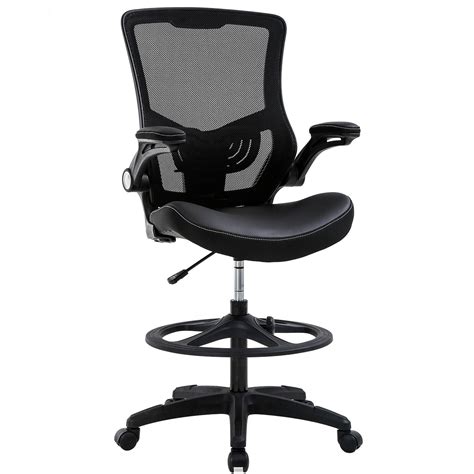Chairs And Stools Klasika Tall Mesh Ergonomic Drafting Chair With Flip Up