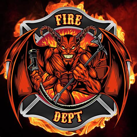 Devil Fire Department Logo Digital Art By Flyland Designs Fine Art